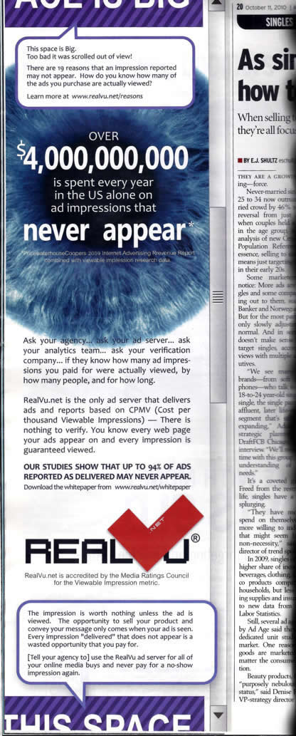 RealVu| Ad in Advertising Age, October 11, 2010 RealVu| Ad in Advertising Age, October 11, 2010